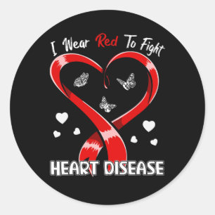 Sticker Rond Je Porte Du Rouge Pour Combattre La Sensibilisatio