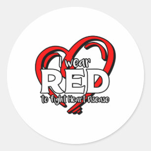 Sticker Rond Je Porte Du Rouge Pour Combattre La Sensibilisatio