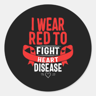 Sticker Rond Je Porte Du Rouge Pour Combattre La Sensibilisatio