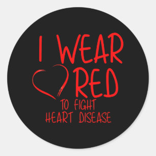 Sticker Rond Je Porte Du Rouge Pour Combattre Les Maladies Card