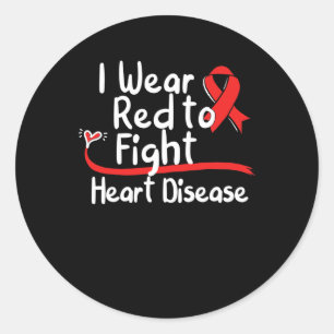 Sticker Rond Je Porte Du Rouge Pour Lutter Contre Les Maladies 