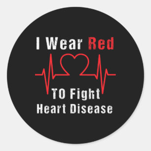 Sticker Rond Je Porte Du Rouge Pour Lutter Contre Les Maladies