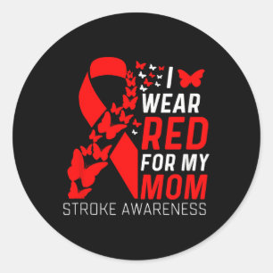 Sticker Rond Je Porte Du Rouge Pour Mes Moms Survivante De Sens