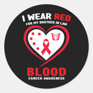 Sticker Rond Je porte du rouge pour mon beau-frère sensibilisat