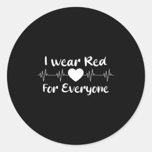 Sticker Rond Je Porte Du Rouge Pour Tous Sensibilisation à la M
