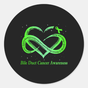 Sticker Rond Je Porte Du Vert Pour Bile Duct Cancer Sensibilisa