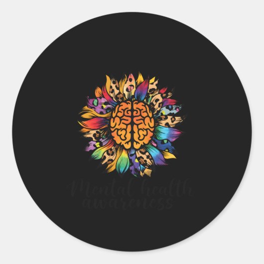 Sticker Rond Je Porte Du Vert Pour Le Mois De Sensibilisation À (Devant)