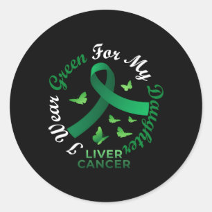 Sticker Rond Je Porte Du Vert Pour Ma Fille Lauréats Du Cancer