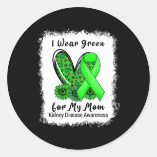 Sticker Rond Je Porte Du Vert Pour Ma Mère Sensibilisation Aux