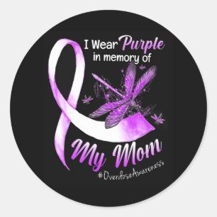 Sticker Rond Je Porte Du Violet En Mémoire De Ma Mère Surdose D