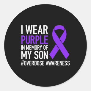 Sticker Rond Je Porte Du Violet En Mémoire Pour Mon Fils Surdos