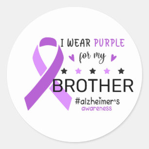 Sticker Rond Je Porte du Violet pour la Journée de Sensibilisat