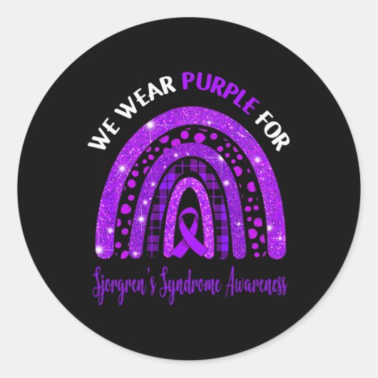 Sticker Rond Je Porte Du Violet Pour La Réduction De La Sensibi (Devant)