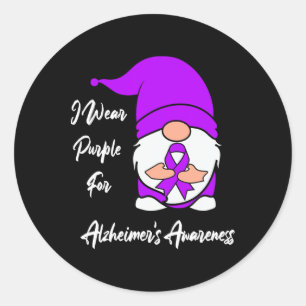 Sticker Rond Je porte du violet pour la sensibilisation à Heime