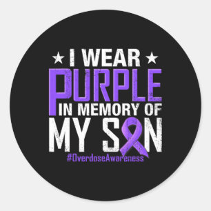 Sticker Rond Je Porte Du Violet Pour La Sensibilisation À La Su