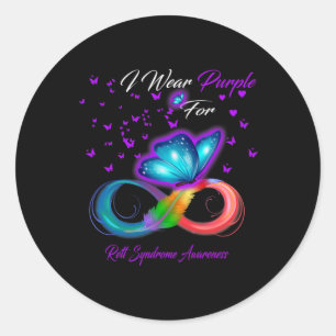 Sticker Rond Je Porte Du Violet Pour Les Cadeaux De Sensibilisa
