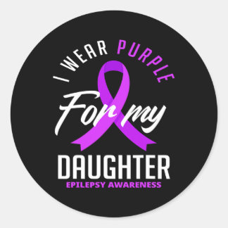 Sticker Rond Je Porte Du Violet Pour Ma Fille Sensibilisation À