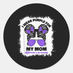 Sticker Rond Je Porte Du Violet Pour Ma Mère Heimers Sensibilis