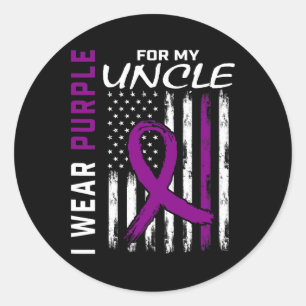 Sticker Rond Je Porte Du Violet Pour Mon Oncle Epilepsy Sensibi
