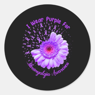 Sticker Rond Je Porte Du Violet Pour Survivant De Sensibilisati