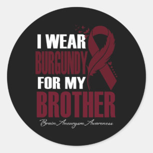 Sticker Rond Je Porte La Bourgogne Pour Mon Frère Aneurysme Cer