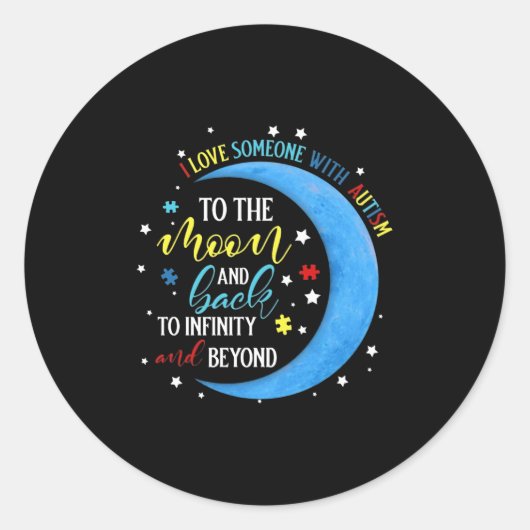 Sticker Rond Je porte le bleu (Devant)