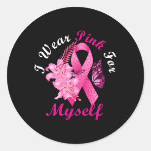 Sticker Rond Je Porte Le K Pour Moi Survivant Cancer du Sein