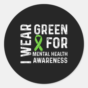 Sticker Rond Je Porte Le Mois Vert Pour La Sensibilisation À La
