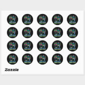 Sticker Rond Je Porte Le Rose Turquoise Vert Parce Que J'Aime M (Feuille)