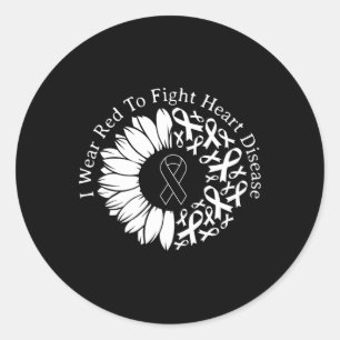 Sticker Rond Je Porte Le Rouge Pour Combattre La Sensibilisatio