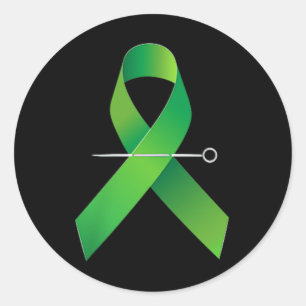 Sticker Rond Je Porte Le Ruban Vert Américain Drapeau Santé Men