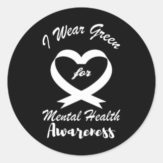 Sticker Rond Je Porte Le Vert Pour La Sensibilisation À La Sant