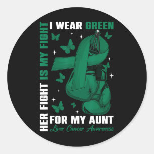Sticker Rond Je Porte Le Vert Pour Ma Tante Sensibilisation Au