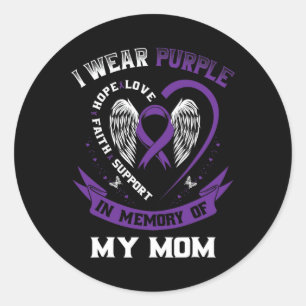 Sticker Rond Je Porte Le Violet En Mémoire De Ma Mère Épilepsie