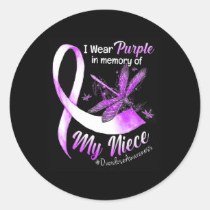 Sticker Rond Je Porte Le Violet En Mémoire De Ma Nièce Surdose