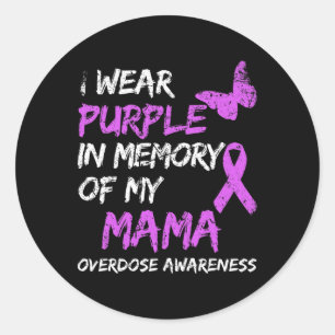 Sticker Rond Je Porte Le Violet En Mémoire De Mon Adjudicateur