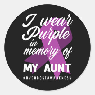 Sticker Rond Je Porte Le Violet En Mémoire Pour Ma Tante Surdos