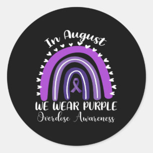 Sticker Rond Je Porte Le Violet En Mémoire Pour Quelqu'Un Qui A