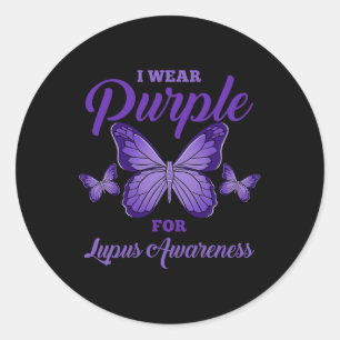Sticker Rond Je Porte Le Violet Pour La Sensibilisation Lupus C