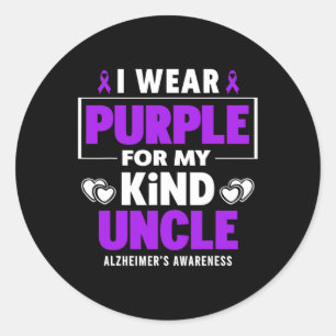 Sticker Rond Je porte le violet pour les lauréats de mon oncle