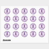 Sticker Rond Je Porte Le Violet Pour Ma Fille (Feuille)