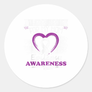 Sticker Rond Je porte le violet pour ma maman Epilepsy Aware