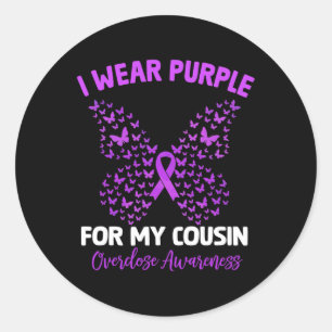 Sticker Rond Je Porte Le Violet Pour Ma Sensibilisation À La Su