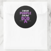 Sticker Rond Je Porte Le Violet Pour Mon Père (Sac)