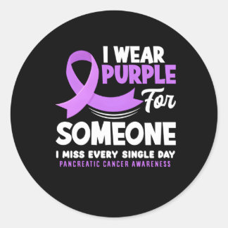 Sticker Rond Je Porte Le Violet Pour Quelqu'Un Qui Me Manque Le