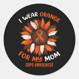 Sticker Rond Je Porte L'Orange Pour Ma Mère Crps Mois De Sensib