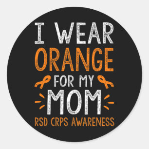 Sticker Rond Je Porte L'Orange Pour Ma Mère Warrior Crps Lauréa
