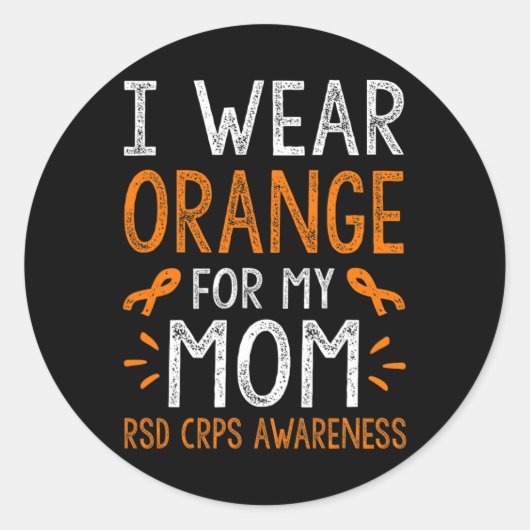 Sticker Rond Je Porte L'Orange Pour Ma Mère Warrior Crps Lauréa (Devant)