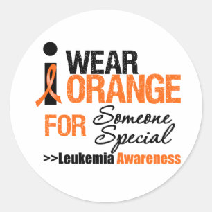 Sticker Rond Je porte l'orange pour quelqu'un spécial
