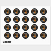 Sticker Rond Je Porte Orange Grand-Fille Leucémie (Feuille)